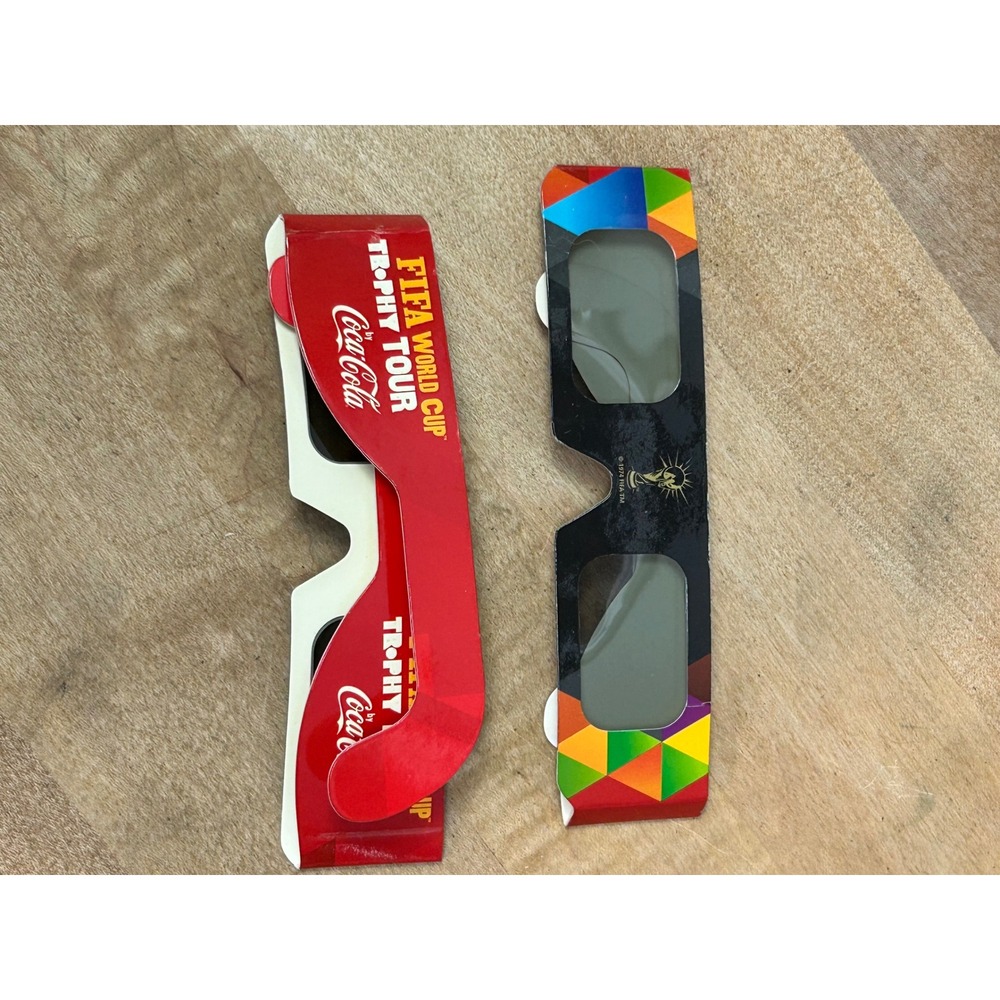 Coca-Cola 3D Glasses Unisex OS Multi FIFA World Cup Trophy‎ Tour 2009 Promo 2pk